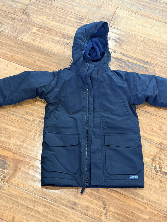 #99 Boys Lands End black winter coat size 5