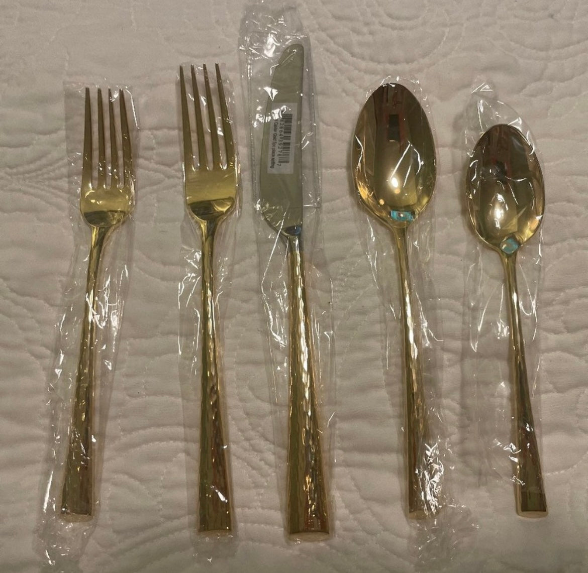 #52 - (10 of 11) MARCHESA by LENOX - Imperial Caviar Gold Silverware - (11) 5 Piece Place Settings