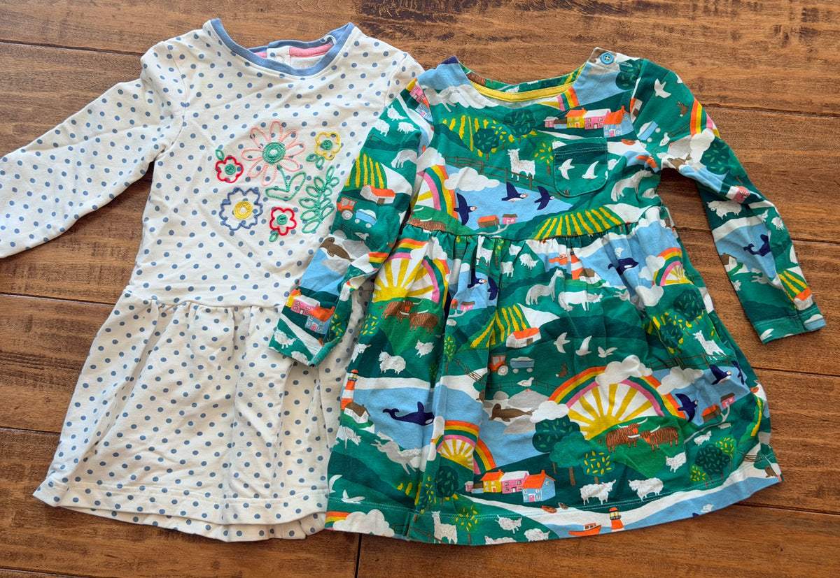 #99 girls mini boden pair of dresses size 3