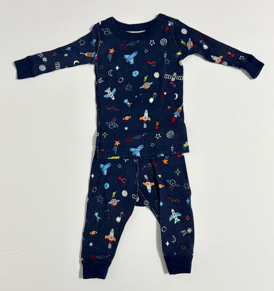 #132 - REDUCED- Hanna Andersson: "Moon & Back" Snug-Fitting Pajamas, 6-12M