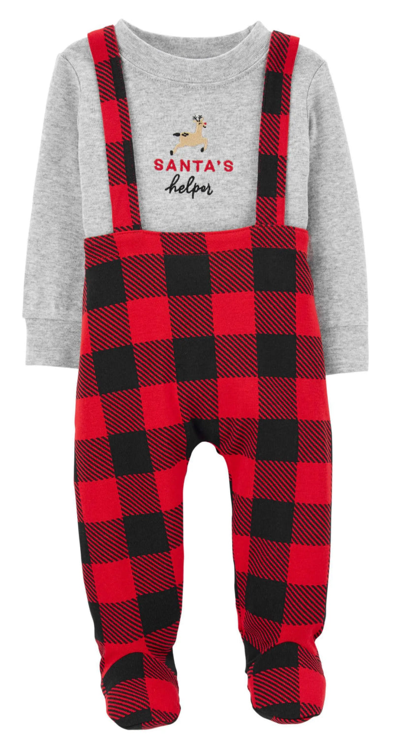 #132 - REDUCED- Carter's: Santa's Helper Bodysuit/Onesie & Footed Coverall Set, 9M