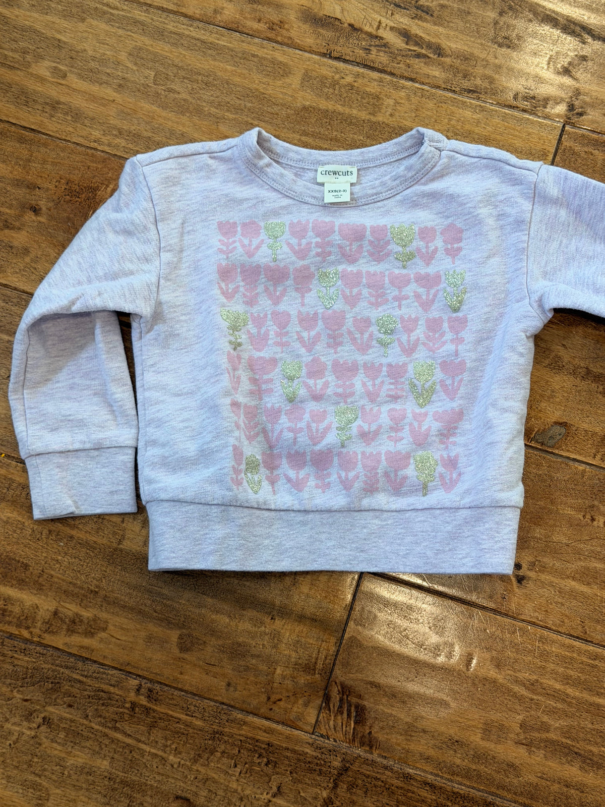#99 girls crew cuts purple tulip sweatshirt size 2-3