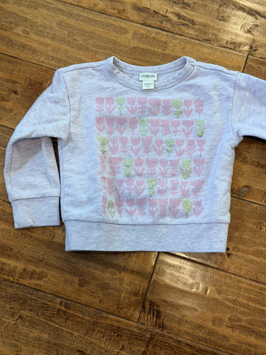#99 girls crew cuts purple tulip sweatshirt size 2-3