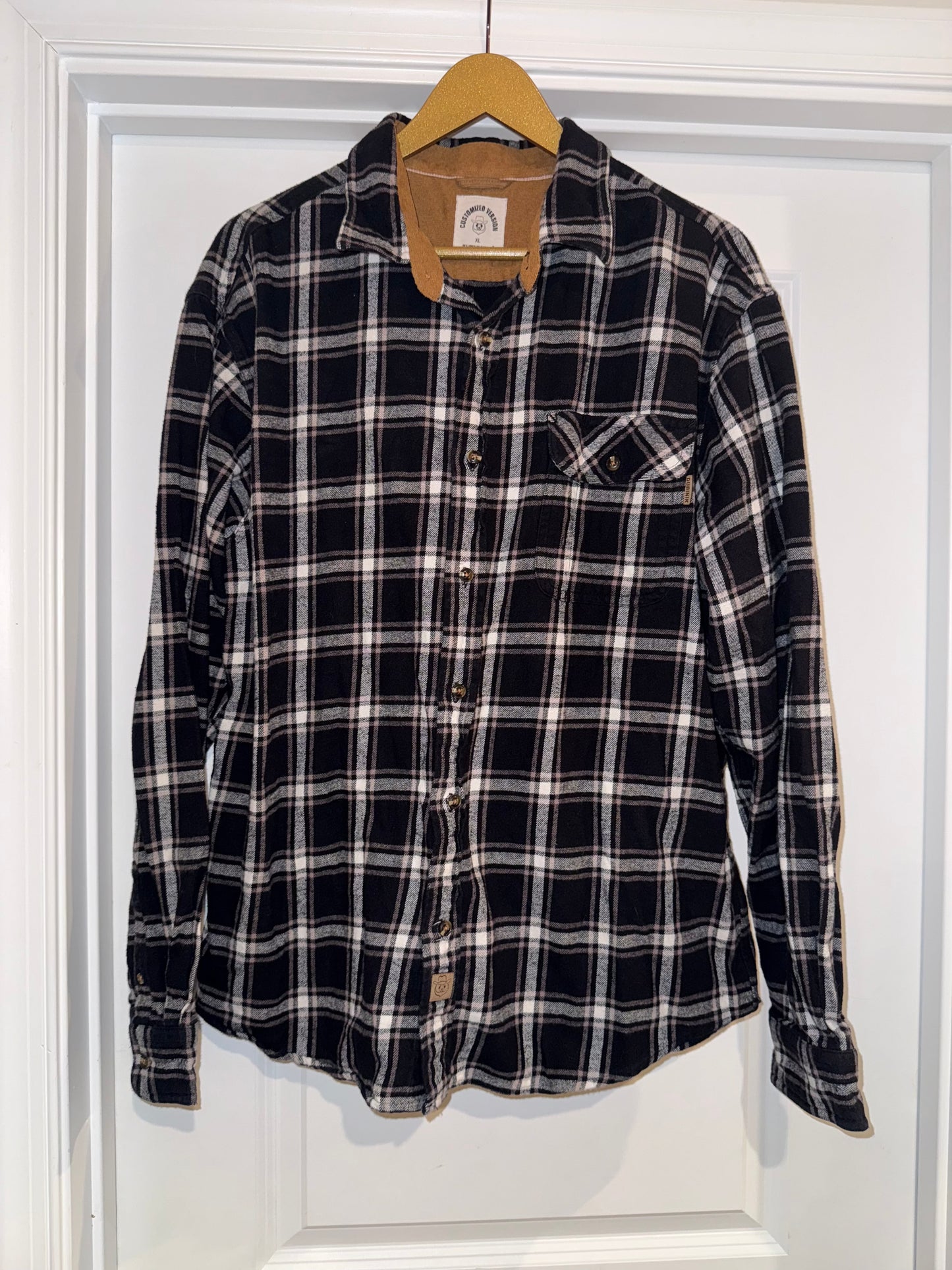 Seller #106: *Reduced* Mens XL Customized Version Black/Brown Flannel
