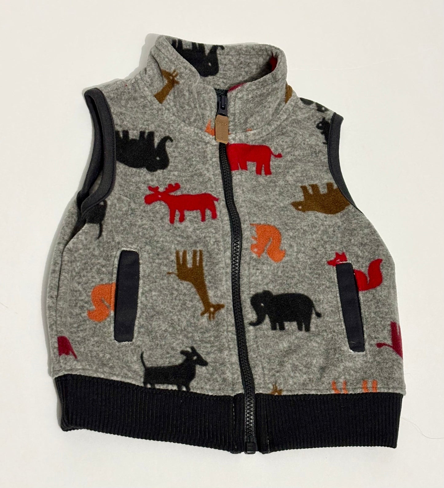 #132 - REDUCED- Carter's: Animal Print Zip Front Vest, 6M