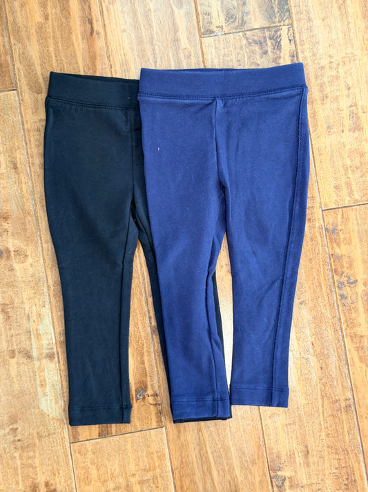 #99 Girls crew cuts black and navy leggings size 2