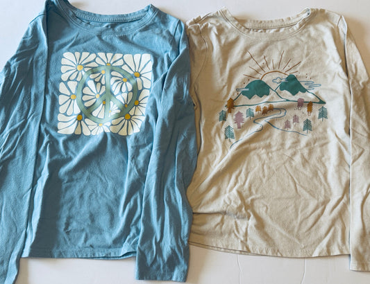 Seller 156_Cat and Jack Set of 2 LS Graphic Tee Girl Size M 8