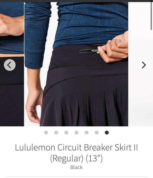 #133 Lululemon Sz 4 Circuit Breaker Skirt Black