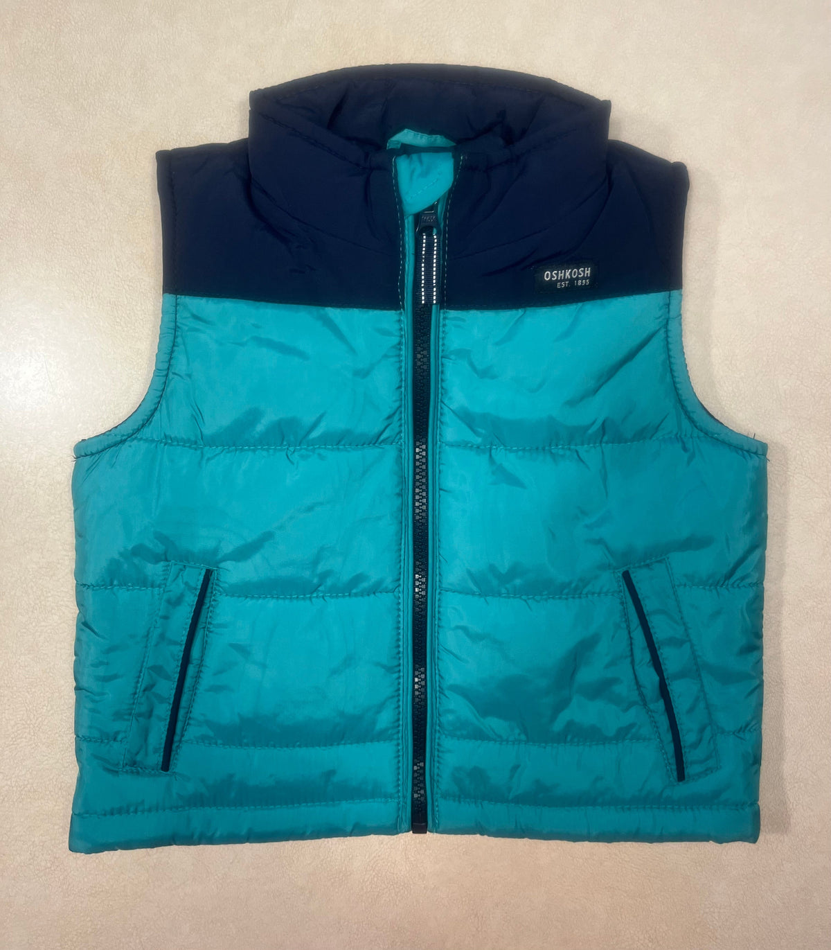 #200 OshKosh Blue/Navy Puffer Vest Boys 18m