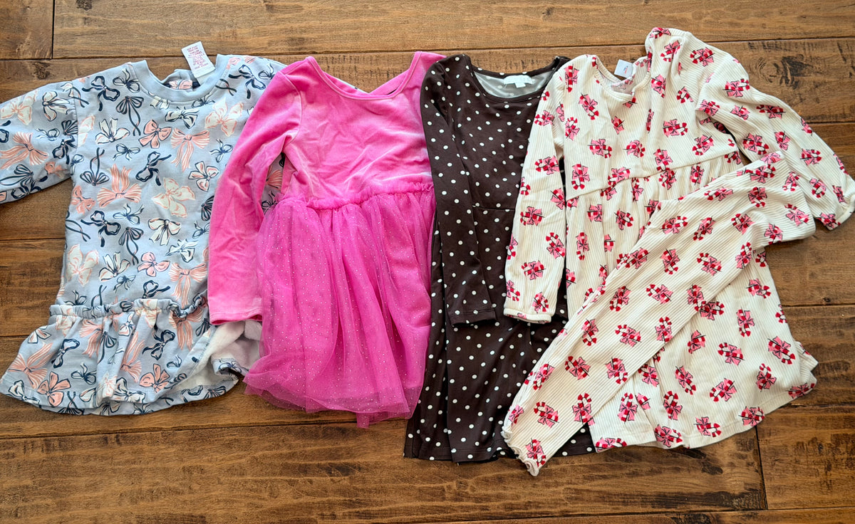 #99 girls long sleeve dress mix bundle size 4