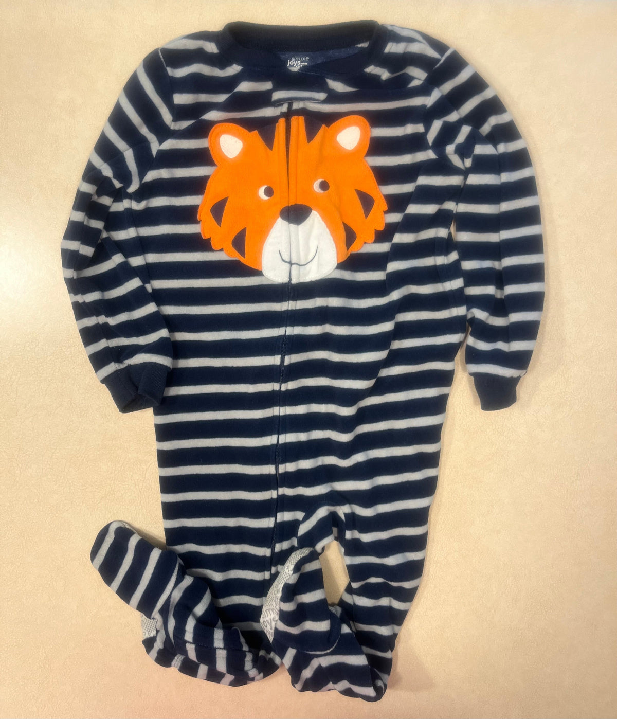 #200 Carter's Tiger Fleece Pajamas 2T
