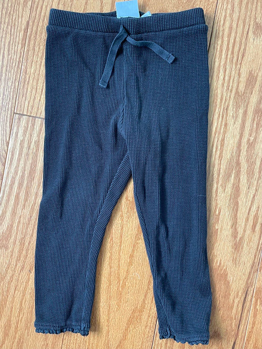 #42 Zara Black Waffle Knit Leggings Girls 18-24 Month