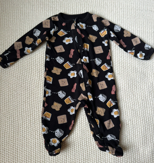 #93 Wonder Nation Breakfast Sleeper Footie Pajamas Gender Neutral 3-6M