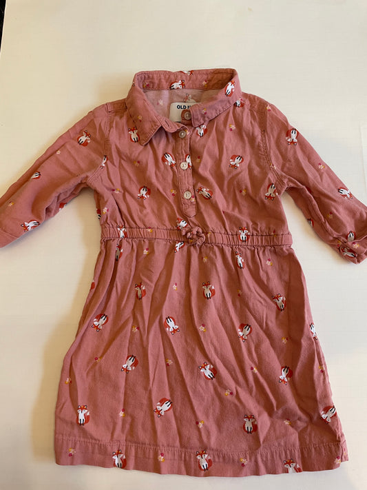 girls 3T old navy dress with foxes, so cute!