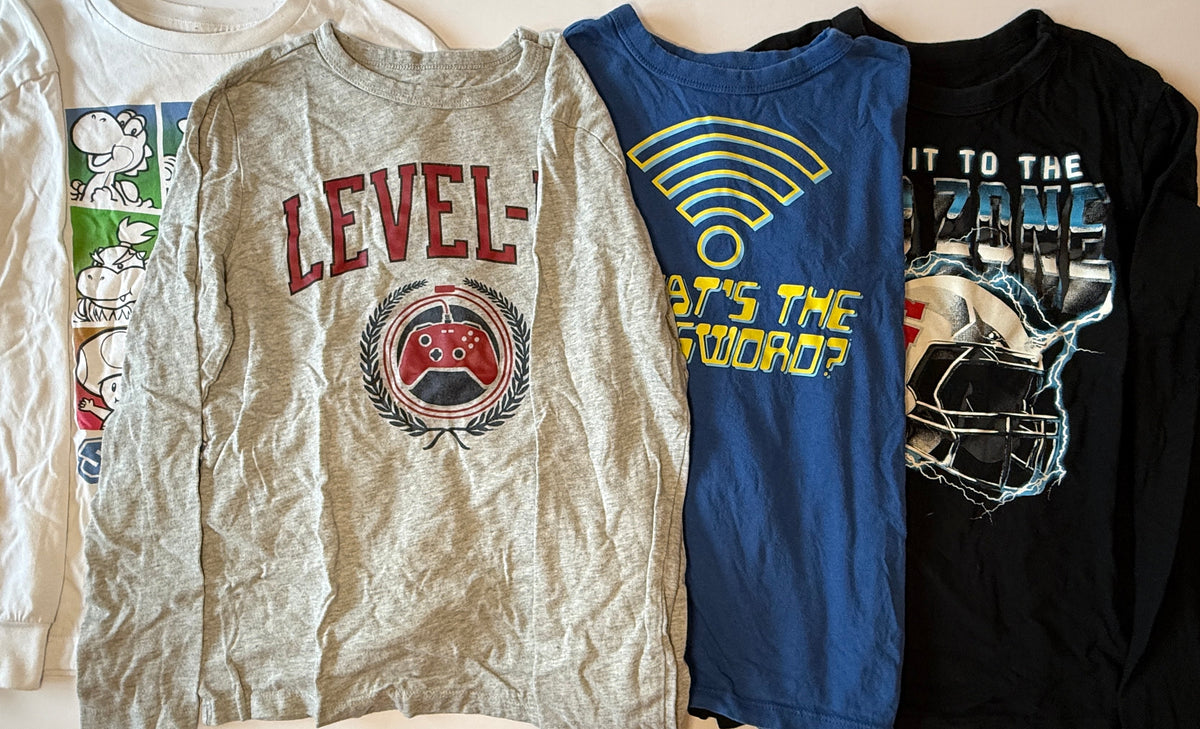 Seller 156_Gap Kids LS Graphic Tee set of 4 Boy size M 8