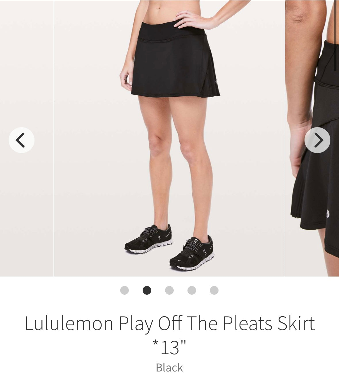 #133 Lululemon Sz 10 Play off the Pleats Skirt Black