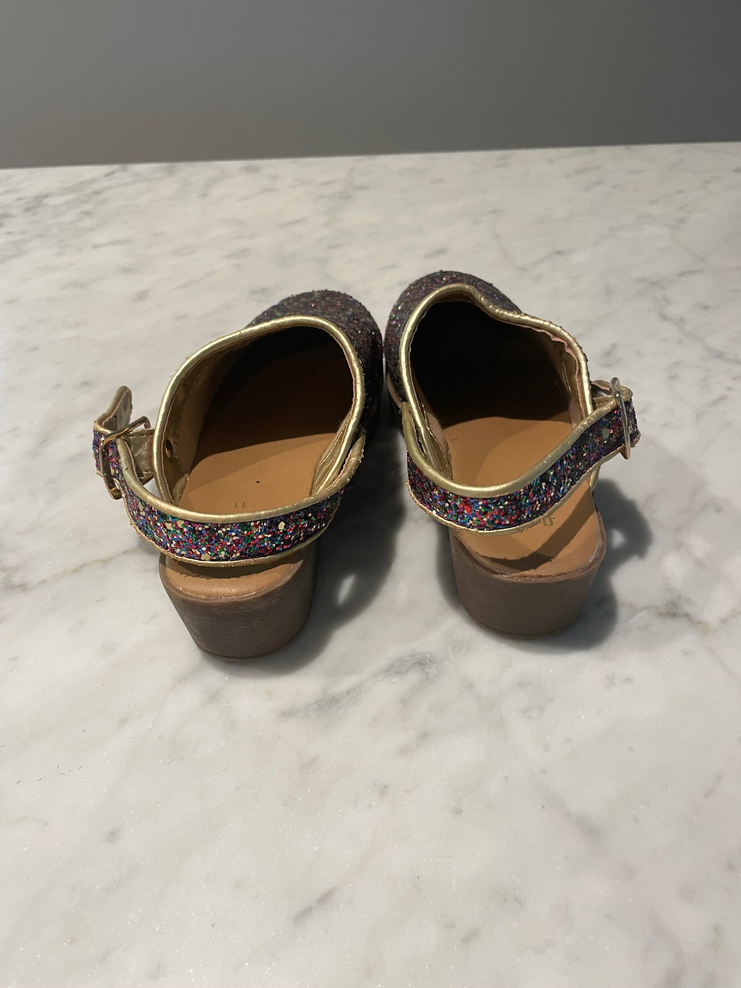 #52 - Gap Kids Multi Glitter Metallic Platform Clogs - Girls Shoes - Size 11 - NEW