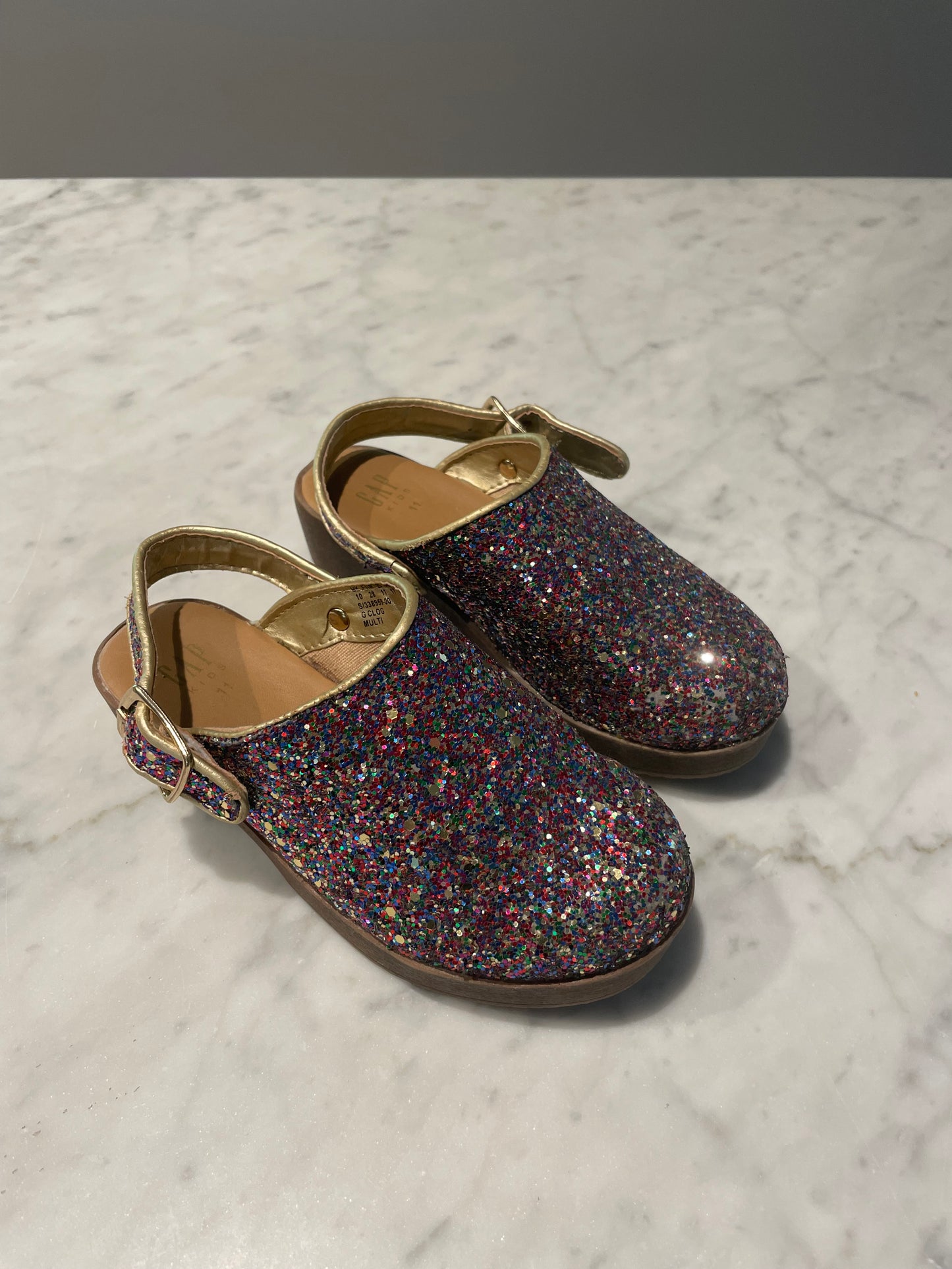 #52 - Gap Kids Multi Glitter Metallic Platform Clogs - Girls Shoes - Size 11 - NEW