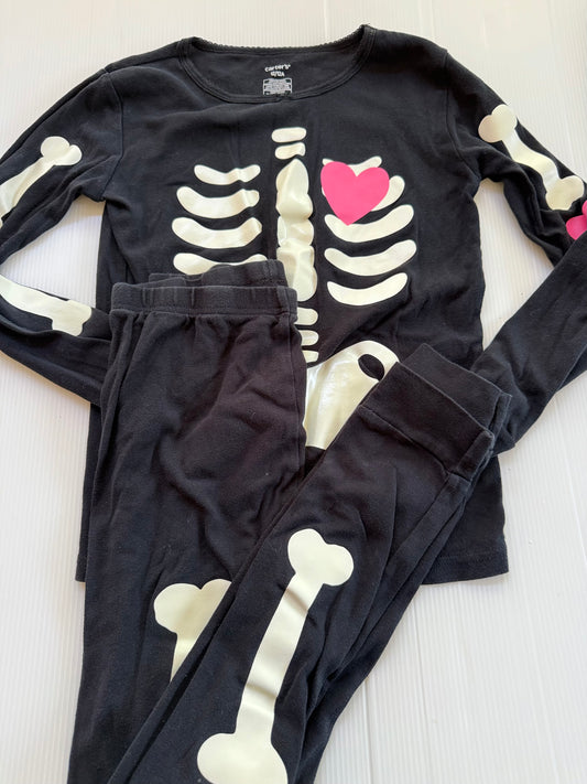 #167 Carters Girls Skeleton Pajamas - 12