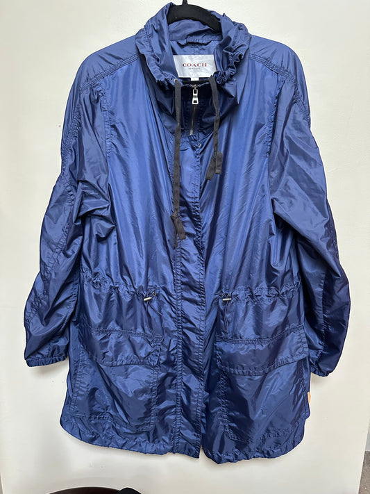 #133 Coach Sz Large Navy Rain Jacket