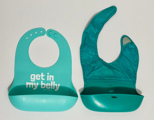 #132 - REDUCED- Bundle of Bella Tunno: "Get in my Belly" Bib and OxoTot: Roll-Up Bib