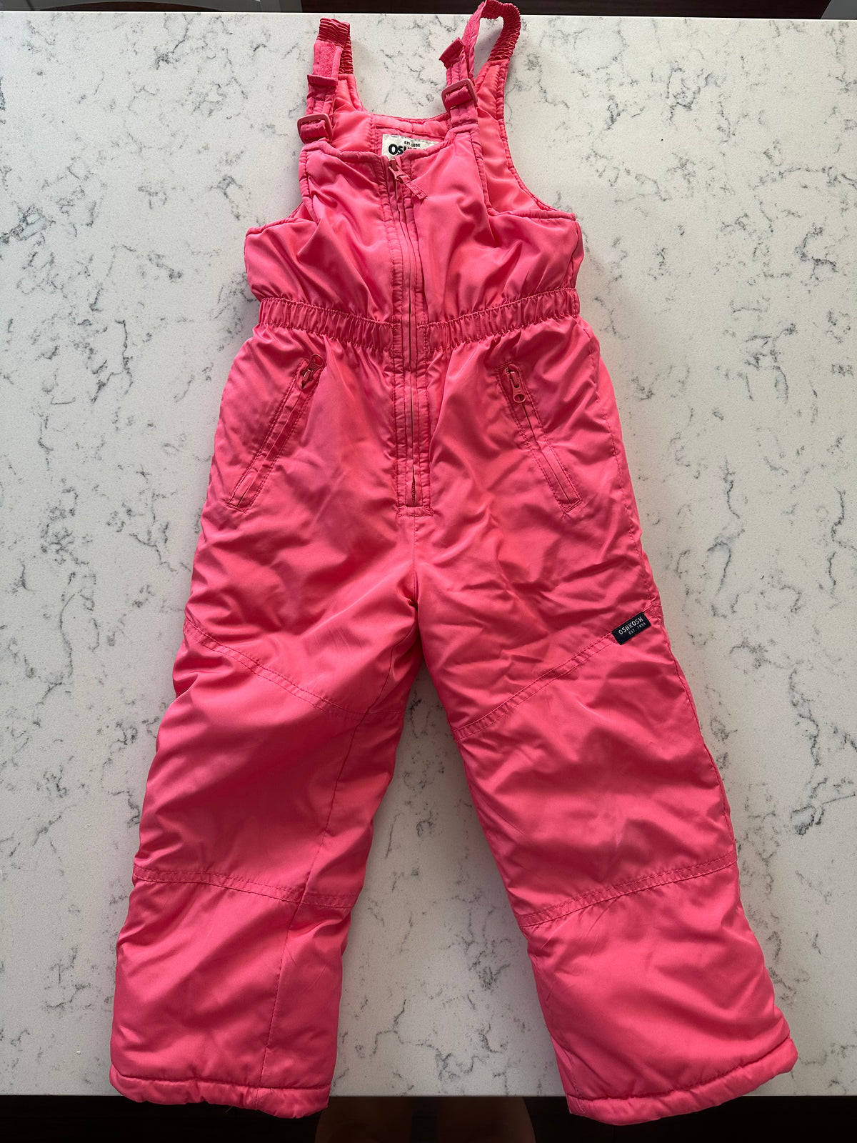 Seller 42, Oshkosh Pink Snow Bibs, EUC, Girls Size 5/6