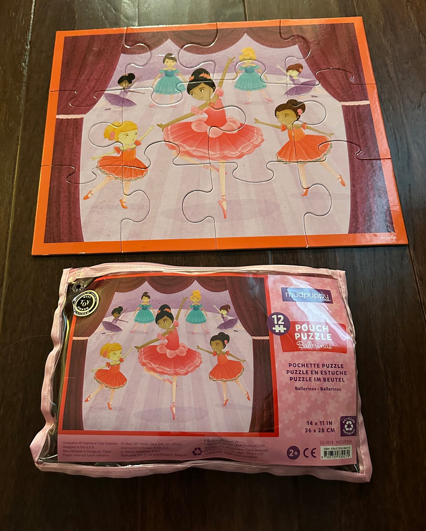 #75B Mudpuppy Pouch Puzzle Ballerinas 12 pieces