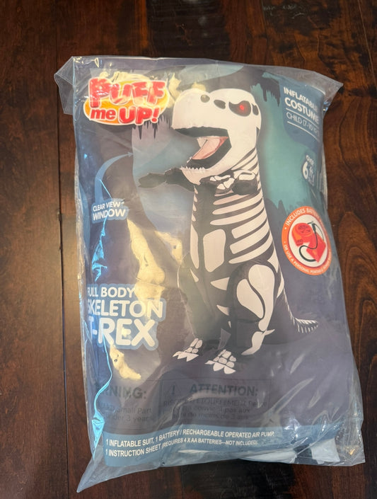 #83 Inflatable Skeleton Dinosaur Halloween Costume - Child 7-10