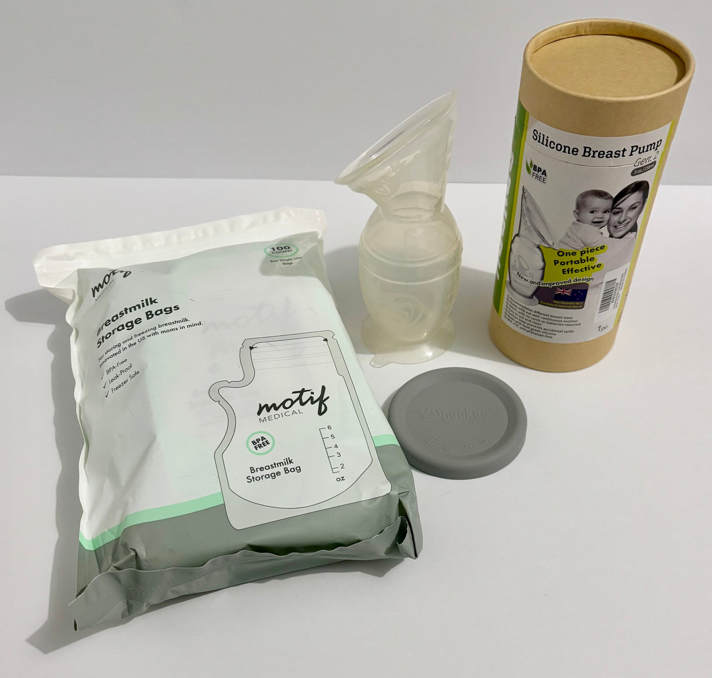 #132 - REDUCED - Bundle of Haakaa: 5oz Silicone Breast Pump with Lid & Motif: Breastmilk Storage Bags, 100 Count (2 of 2)