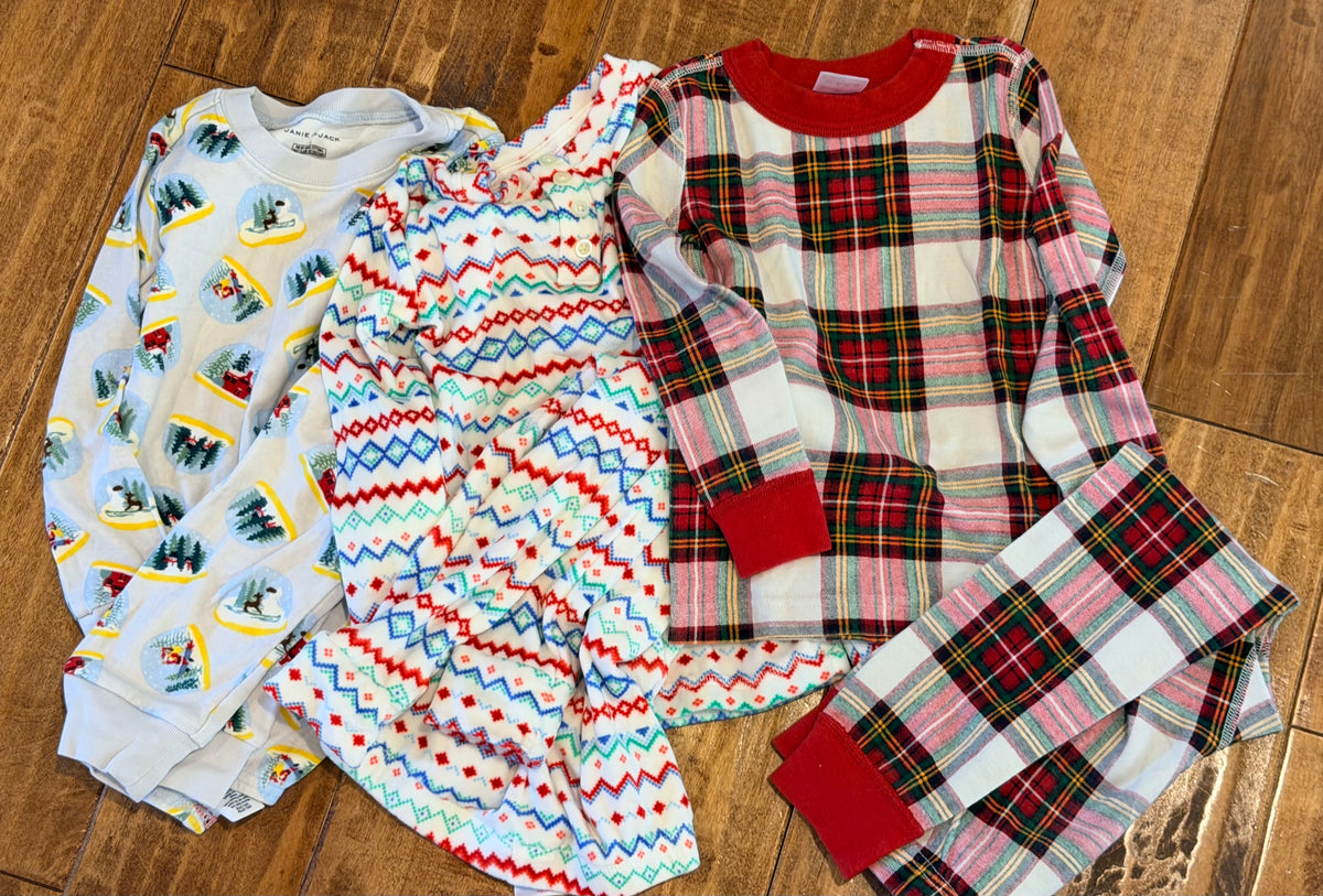 #99 boys Janie and Jack cat and Jack Hanna Andersson holiday pajamas size 4