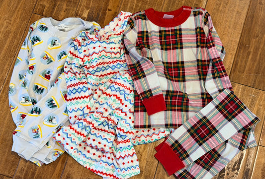 #99 boys Janie and Jack cat and Jack Hanna Andersson holiday pajamas size 4