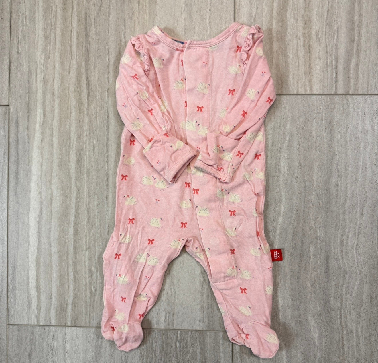 #17 REDUCED Magnetic Me Baby Girl Modal Footsie Coverall Size Newborn