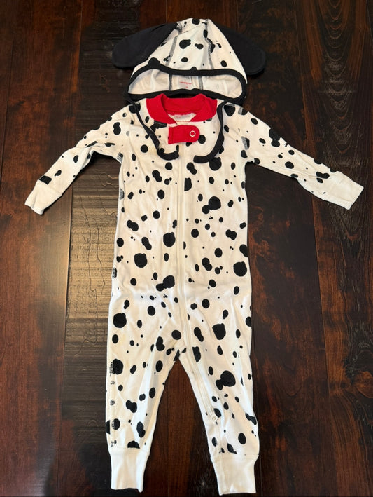 #83 Hanna Andersson Halloween Dalmatian Sleeper & Cap - Infant 6-12 Months 70 CM