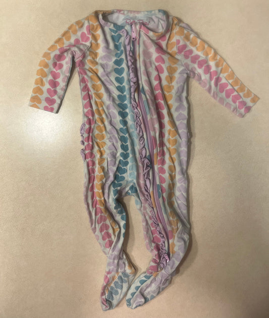 #200 Ruffle Butts Heart Pajamas Girls 6-12m