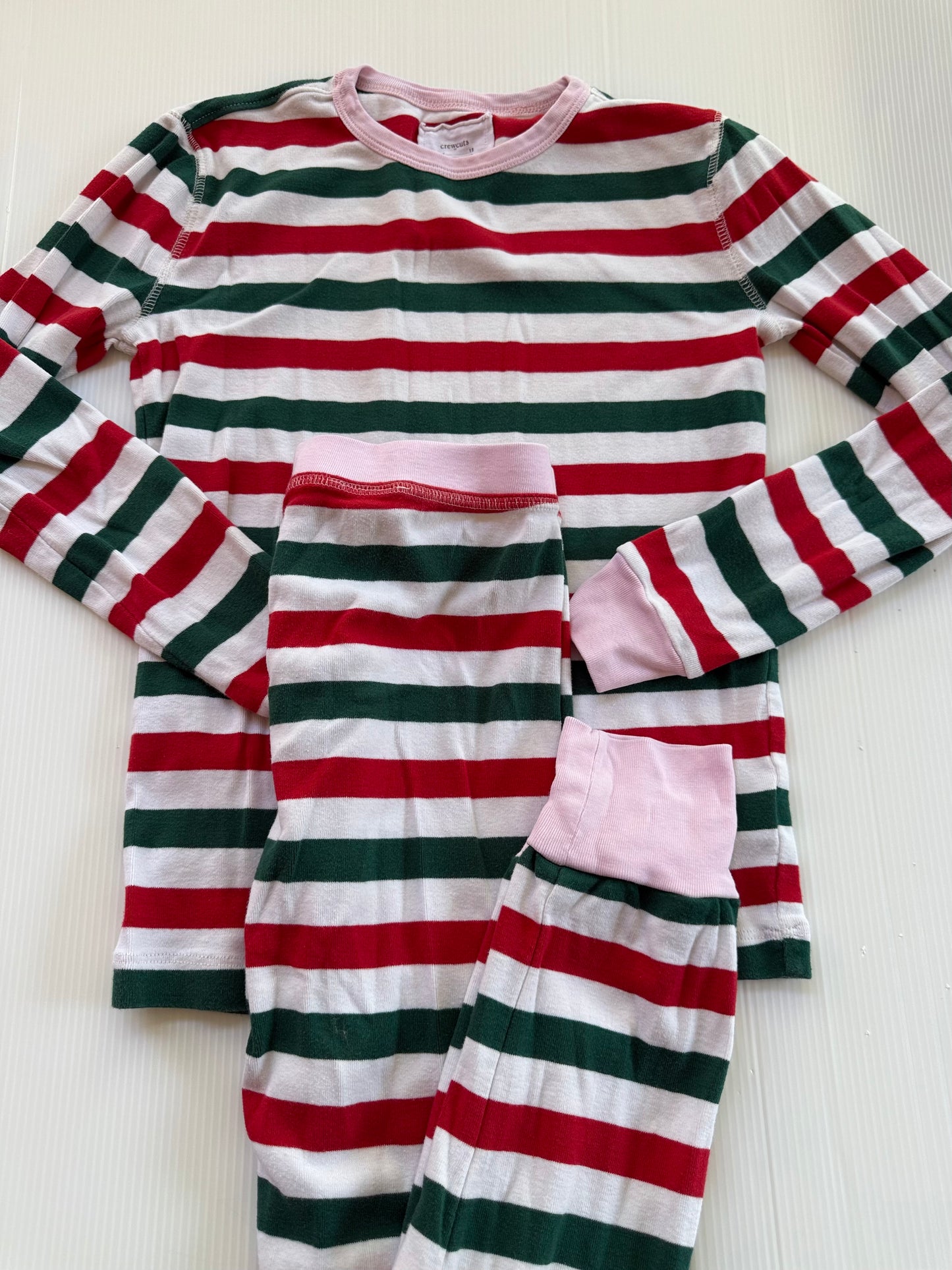 #167 Crewcuts Girls Striped Pajamas - 12