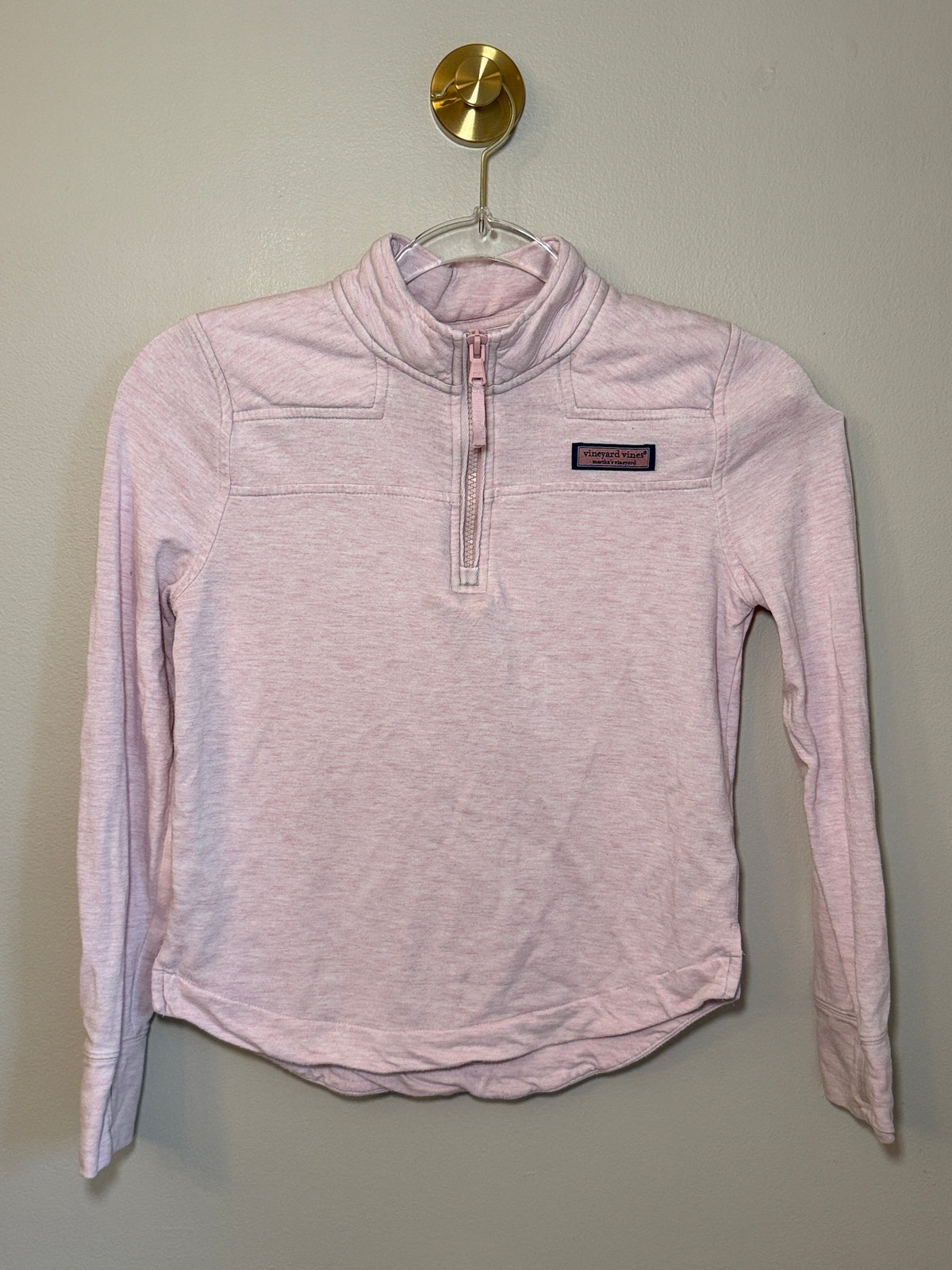 Seller 156_Vineyard Vines 1/4 Zip pull over in pink Girls Size M 10-12