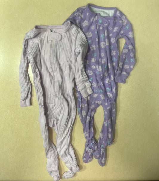 #200 Member's Mark Purple Pajamas Bundle Girls 9m