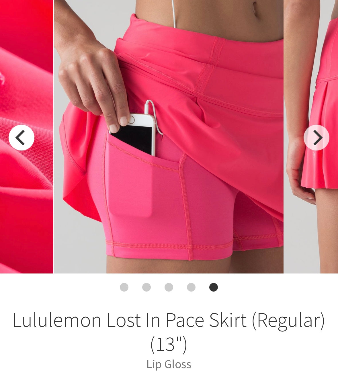 #133 Lululemon Sz 8 Lost in Pace Skirt in Lip Gloss