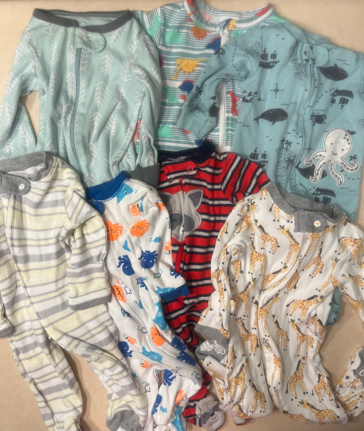 #200 Pajama Bundle Boys 0-3m (7 pair)