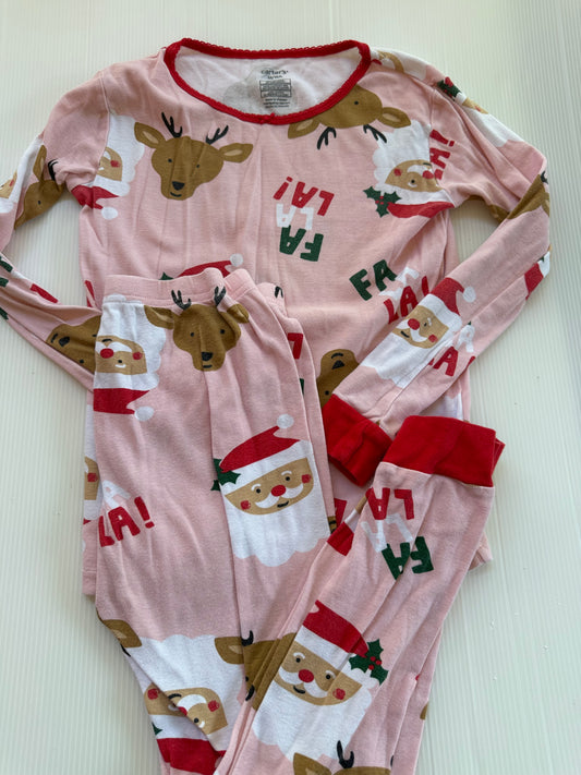 #167 Carters Girls Santa Pajamas -12