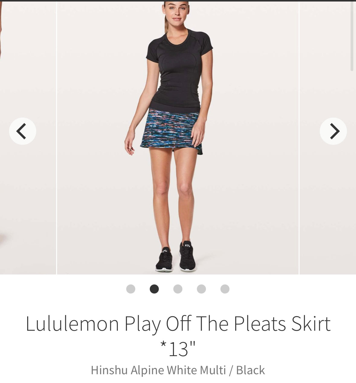 #133 Lululemon Sz 6 Play off the Pleats Skirt