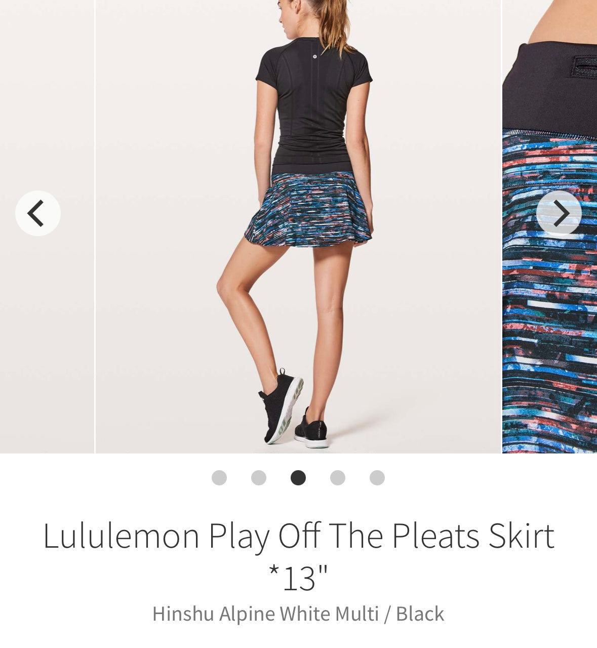 #133 Lululemon Sz 6 Play off the Pleats Skirt