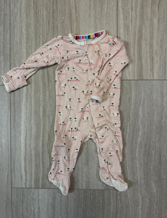 #17 Magnetic Me Pink Sheep Modal Footsie Coverall Size Newborn
