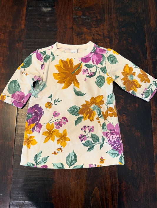 #83 Old Navy Floral Sweatshirt Dress - Infant 3-6 Months