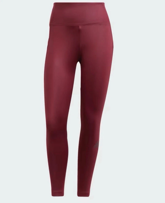 #111 Adidas Women's X Zoe Saldana AEROREADY Burgundy Shine Leggings Small Activewear