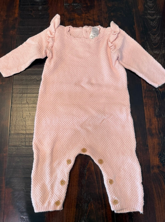 #83 Modern Moments Pink Knit Romper - Infant 3-6 Months