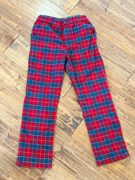 #99 boys Gymboree holiday red and green plaid pants size 6