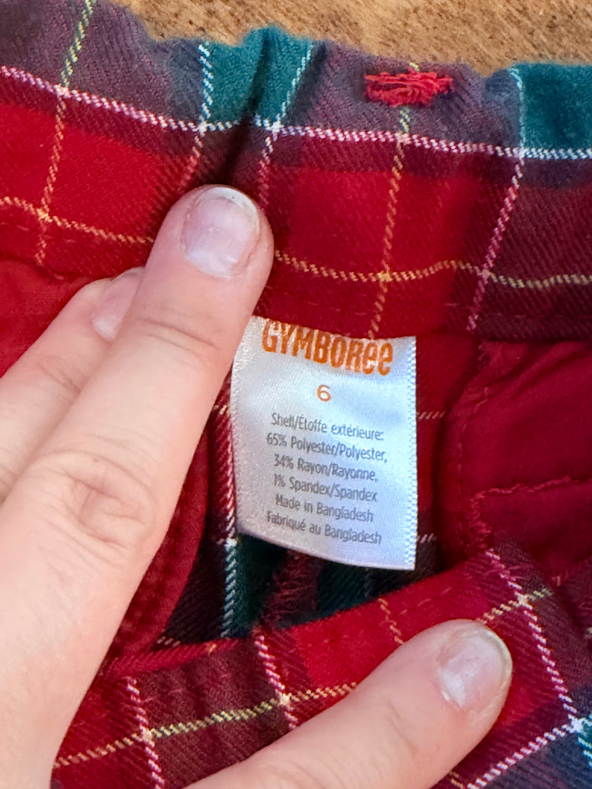 #99 boys Gymboree holiday red and green plaid pants size 6