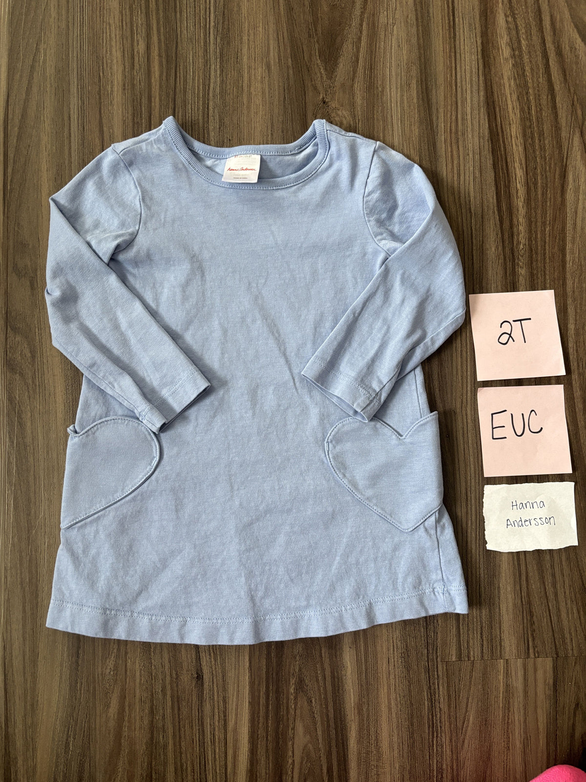 #138 - 2T EUC Hanna Andersson Purple Dress w/Heart pockets