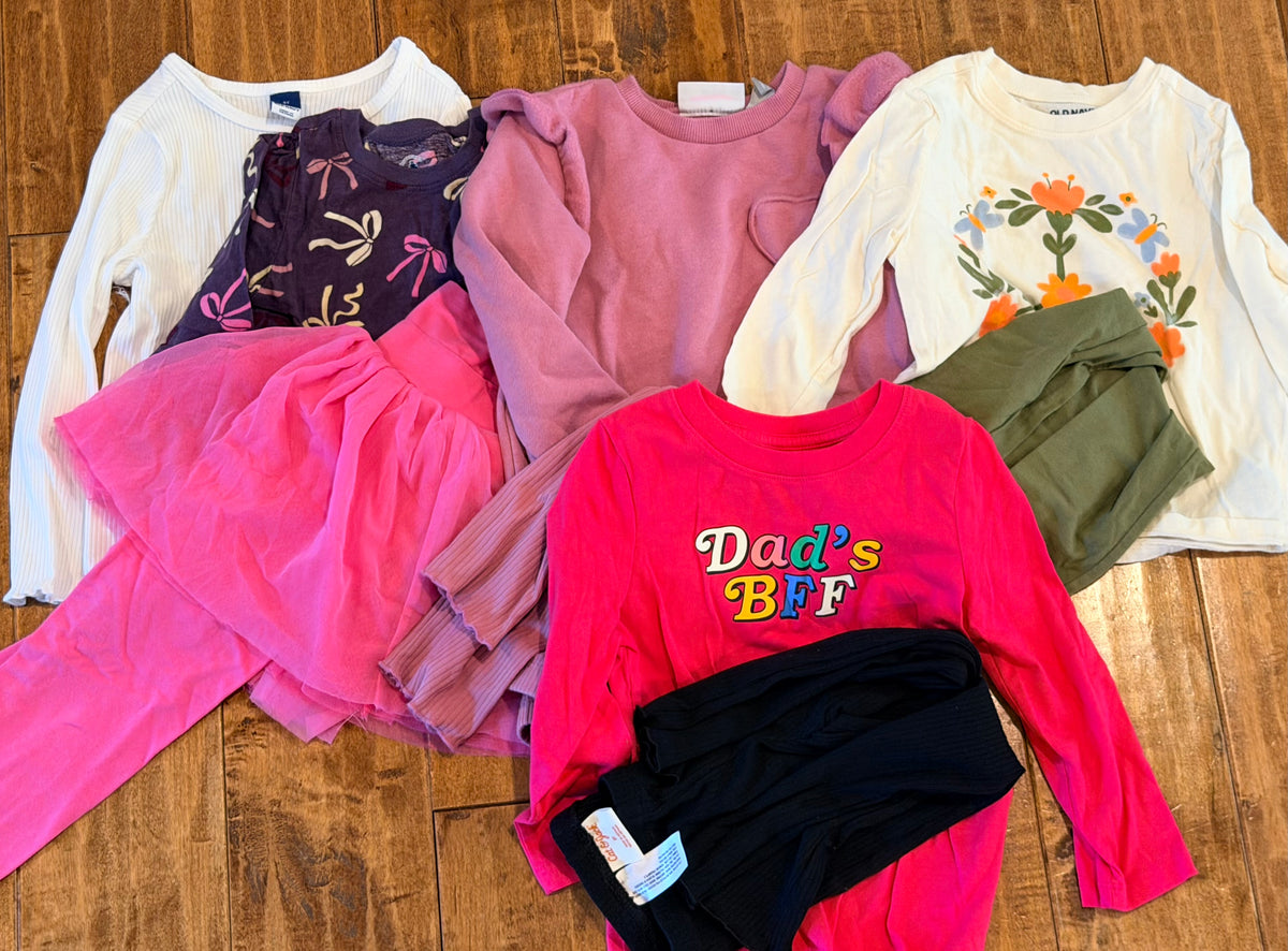 #99 girls long sleeve shirts and leggings bundle size 3
